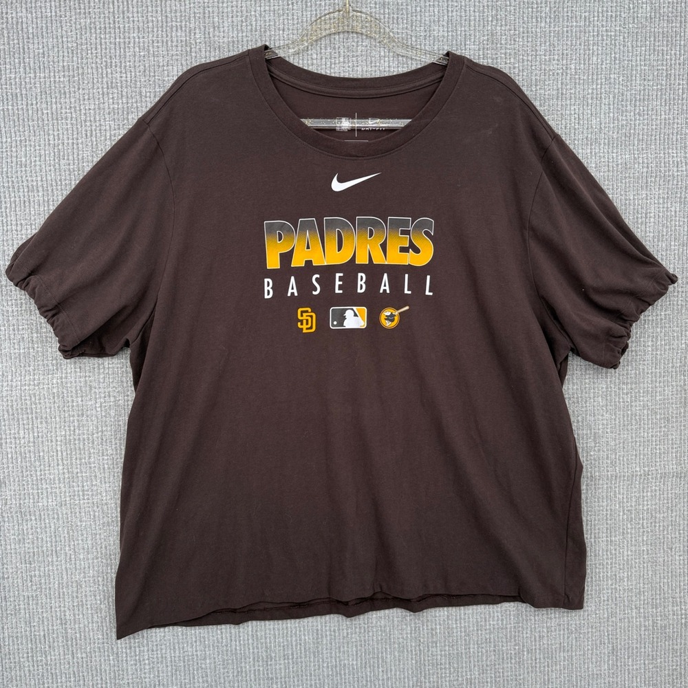 Nike Padres Baseball Dri-FIT T-Shirt MLB Graphic Tee Brown Men's Sz XXL‎